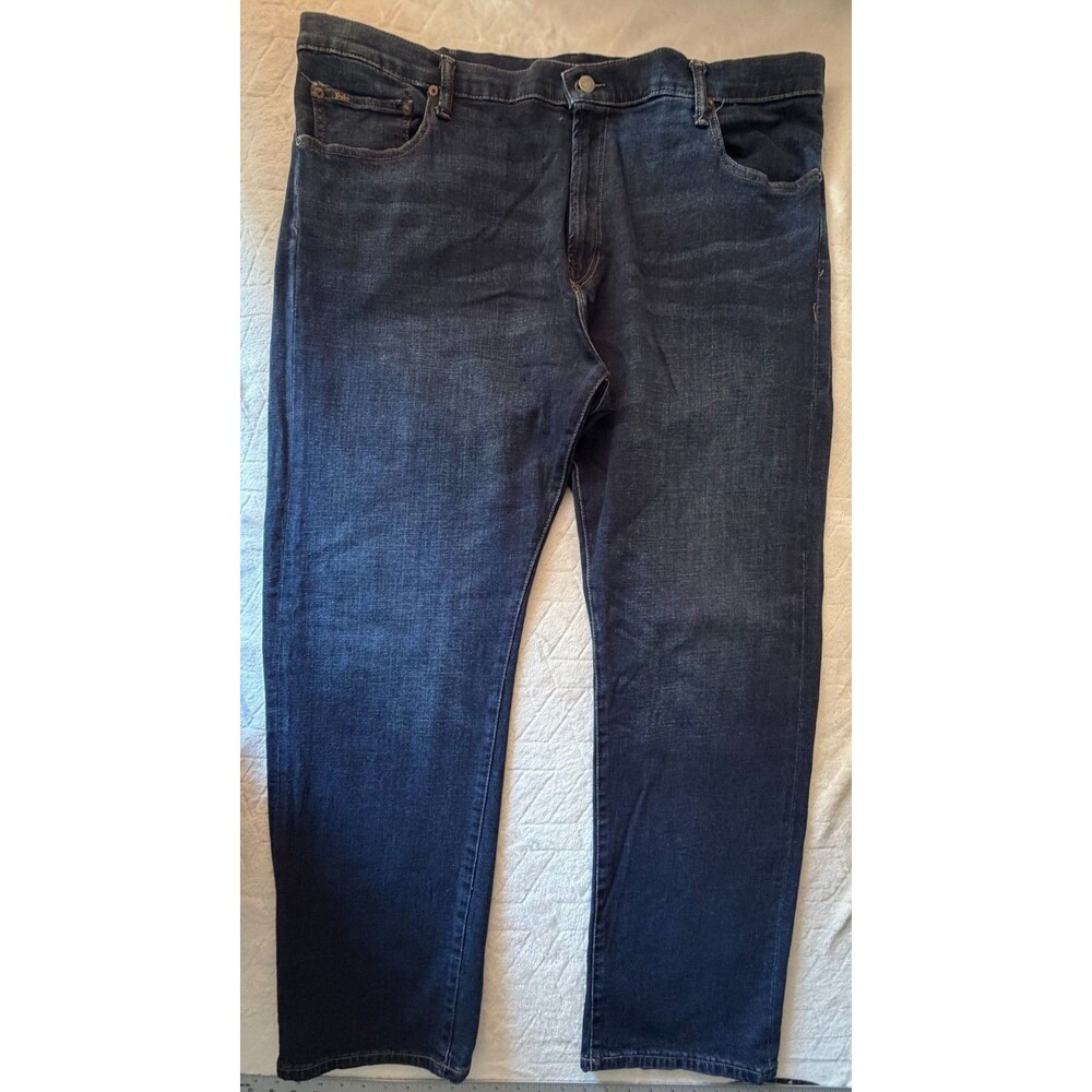 Polo Ralph Lauren Jeans Mens 44x32 Blue Hampton Relaxed Straight Denim Dark Wash